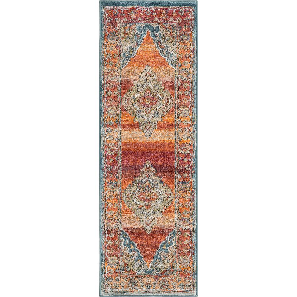 Unique Loom 6 Ft Runner in Rust Red (3161997). Picture 1