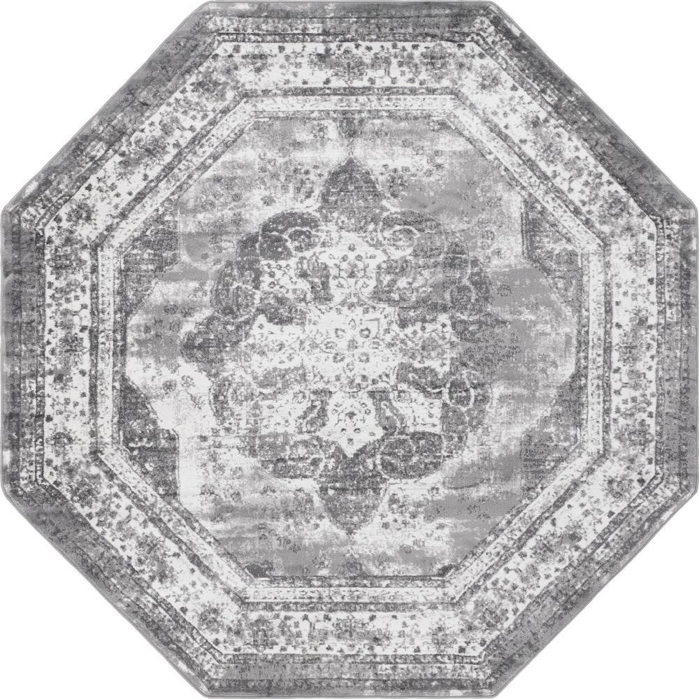 Unique Loom 8 Ft Octagon Rug in Gray (3151833). Picture 1