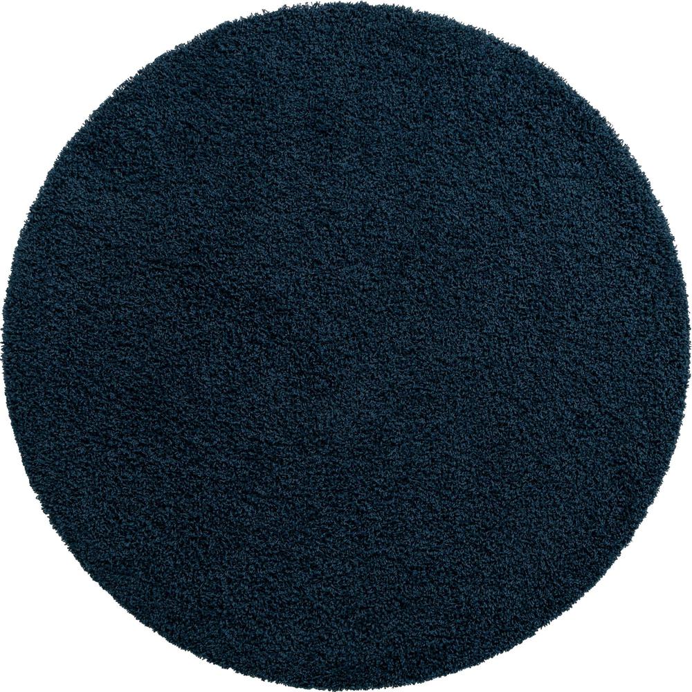 Unique Loom 7 Ft Round Rug in Navy Blue (3151325). Picture 1