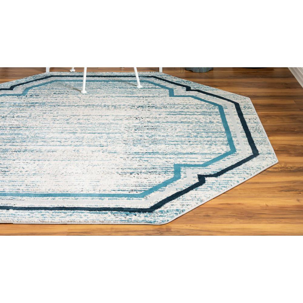 Unique Loom 6 Ft Octagon Rug in Blue (3154367). Picture 3