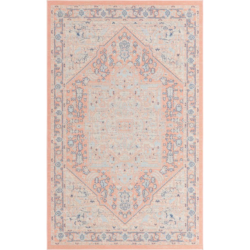 Unique Loom 1 Ft Square Sample Rug in Powder Pink (3154880). Picture 1