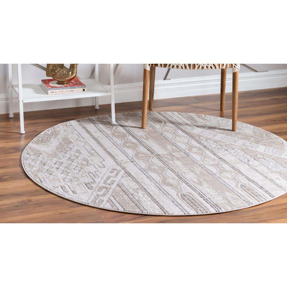 Portland Orford Area Rug 7' 10" x 7' 10", Round Ivory. Picture 3