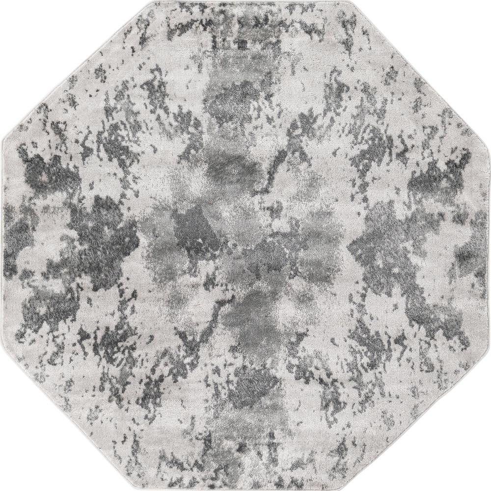 Unique Loom 5 Ft Octagon Rug in Light Gray (3158310). Picture 1