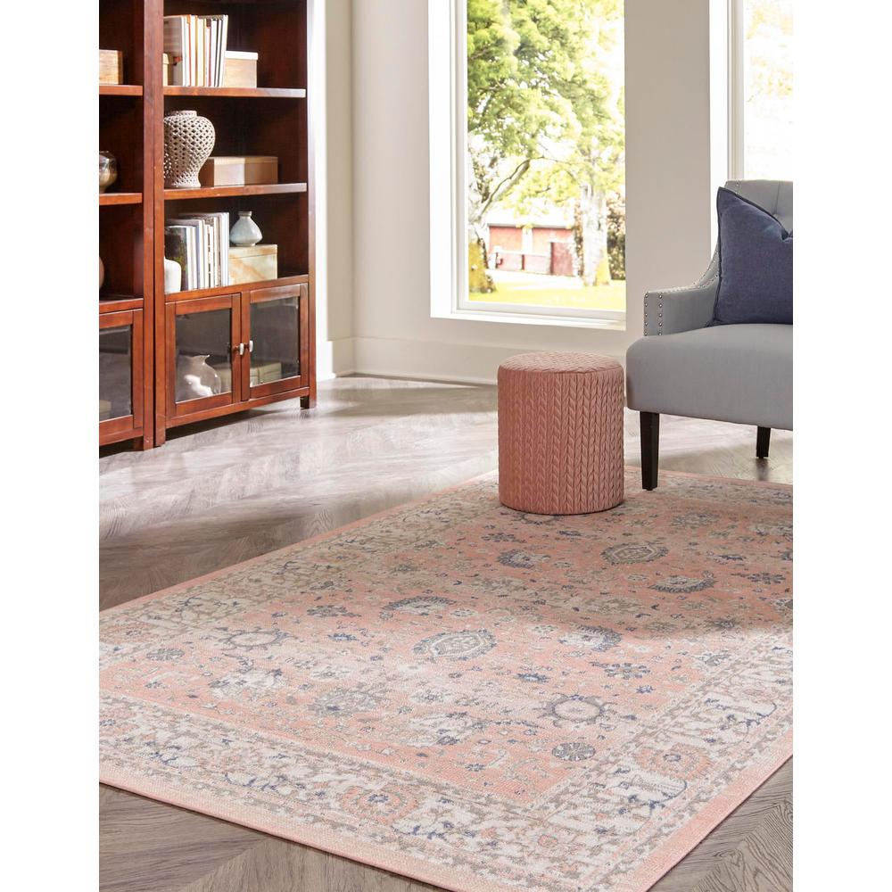 Unique Loom 1 Ft Square Sample Rug in Powder Pink (3155006). Picture 3