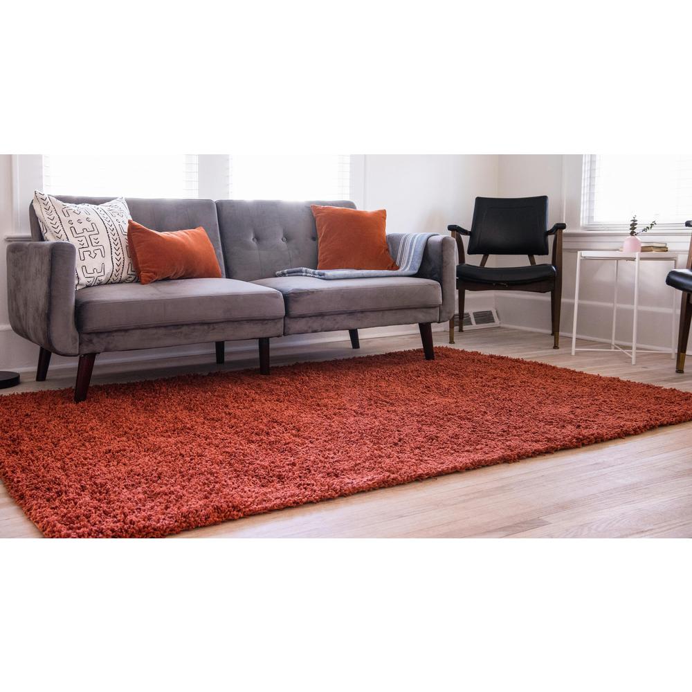 Solid Shag Rug, Terracotta (9' 0 x 12' 0). Picture 3