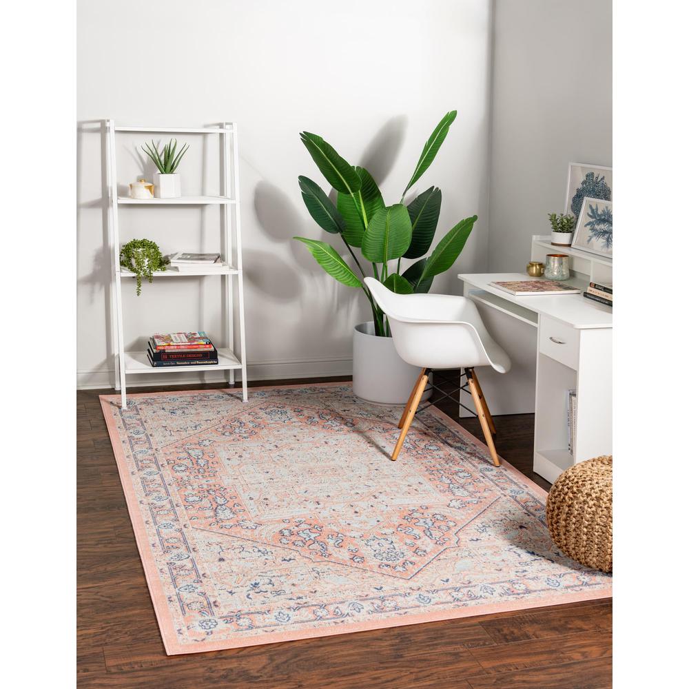 Unique Loom 1 Ft Square Sample Rug in Powder Pink (3154880). Picture 2