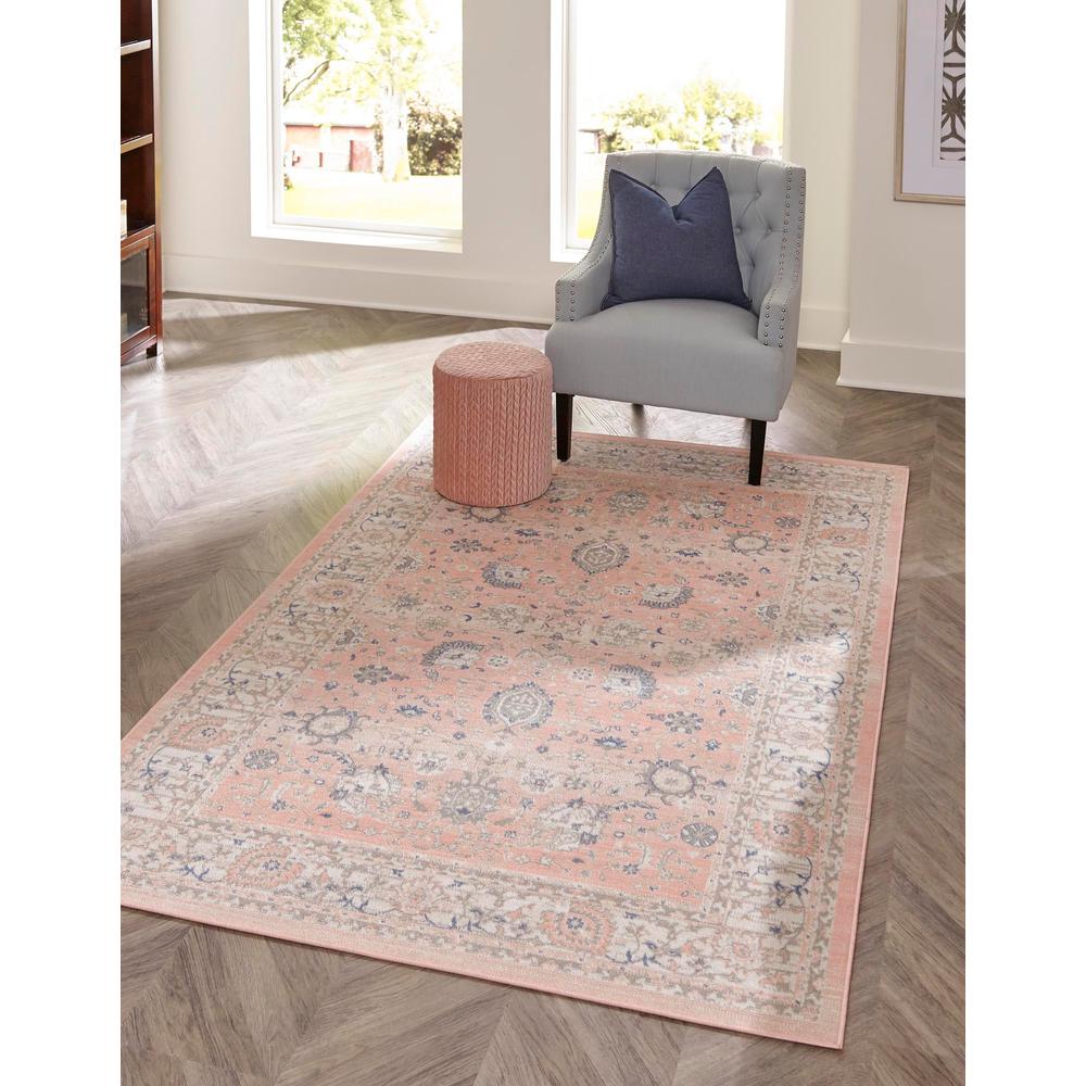 Unique Loom 1 Ft Square Sample Rug in Powder Pink (3155006). Picture 2