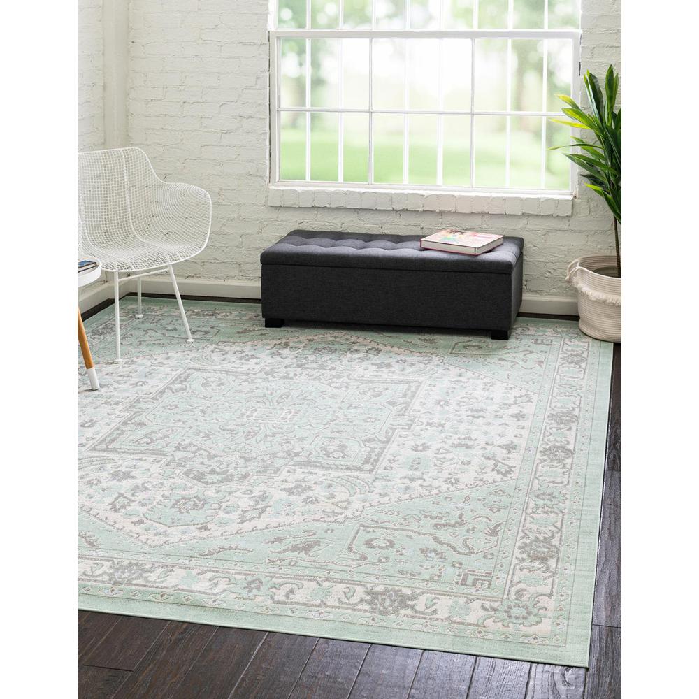 Unique Loom 8 Ft Square Rug in Mint (3154831). Picture 1