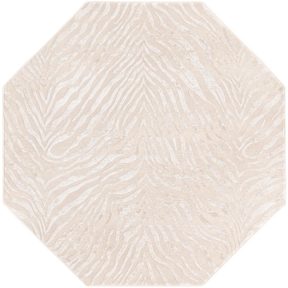Finsbury Meghan Area Rug 5' 3" x 5' 3", Octagon Ivory Beige. Picture 1