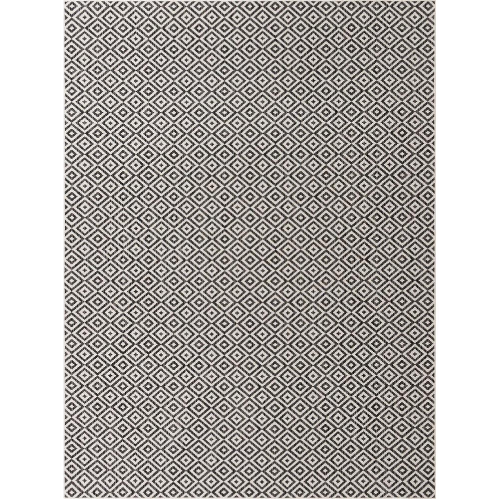 Jill Zarin Outdoor Collection, Area Rug, Charcoal Gray, 9' 0" x 12' 0", Rectangular. Picture 1