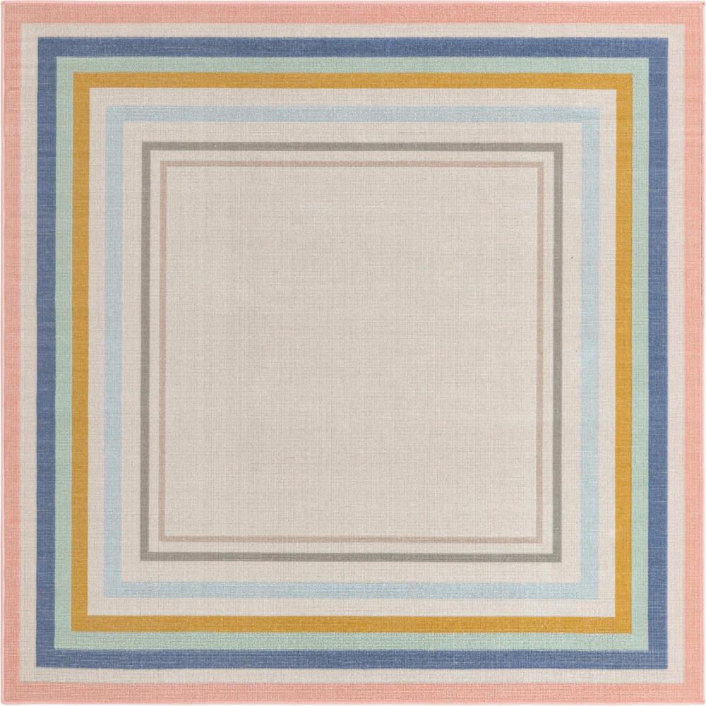Unique Loom 5 Ft Square Rug in Ivory (3157361). Picture 1