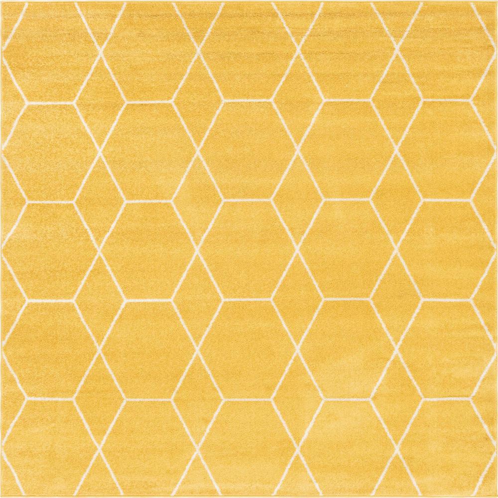 Unique Loom 8 Ft Square Rug in Yellow (3151632). Picture 1