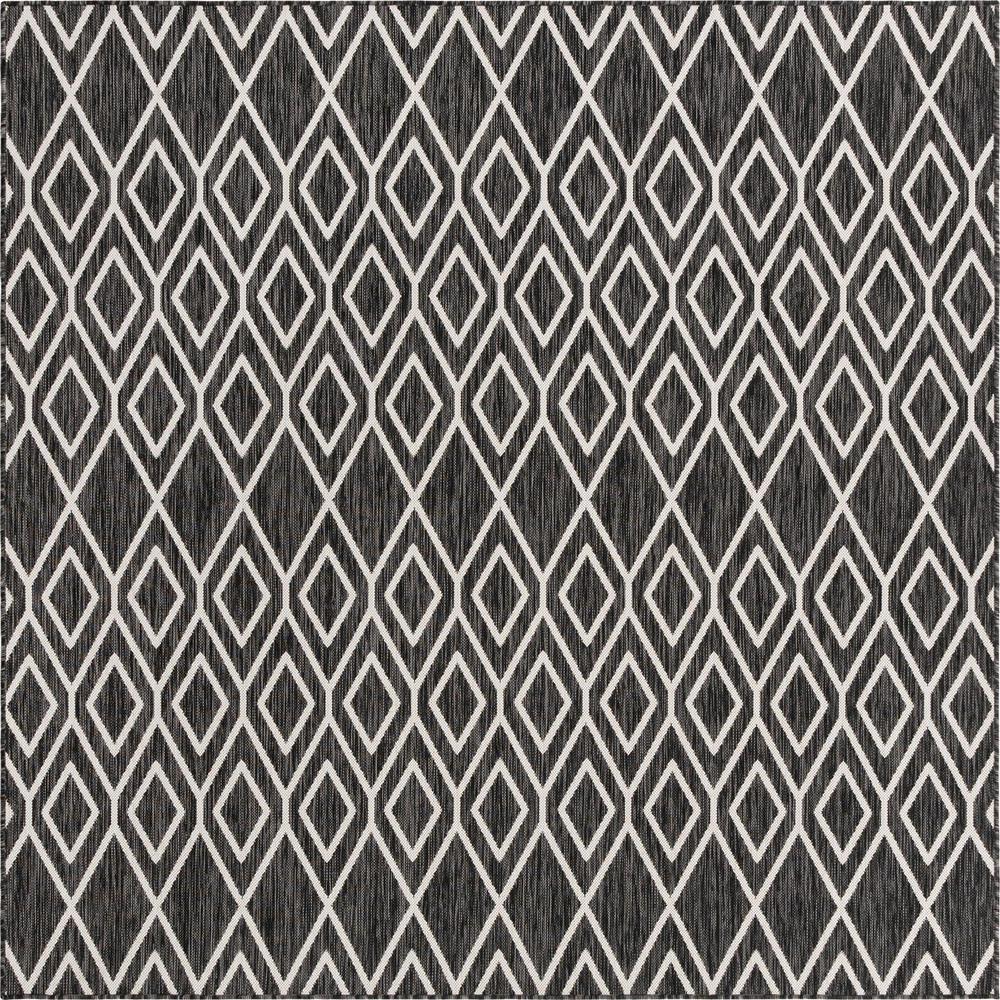 Jill Zarin Outdoor Turks and Caicos Area Rug 7' 10" x 7' 10", Square Charcoal Gray. Picture 1