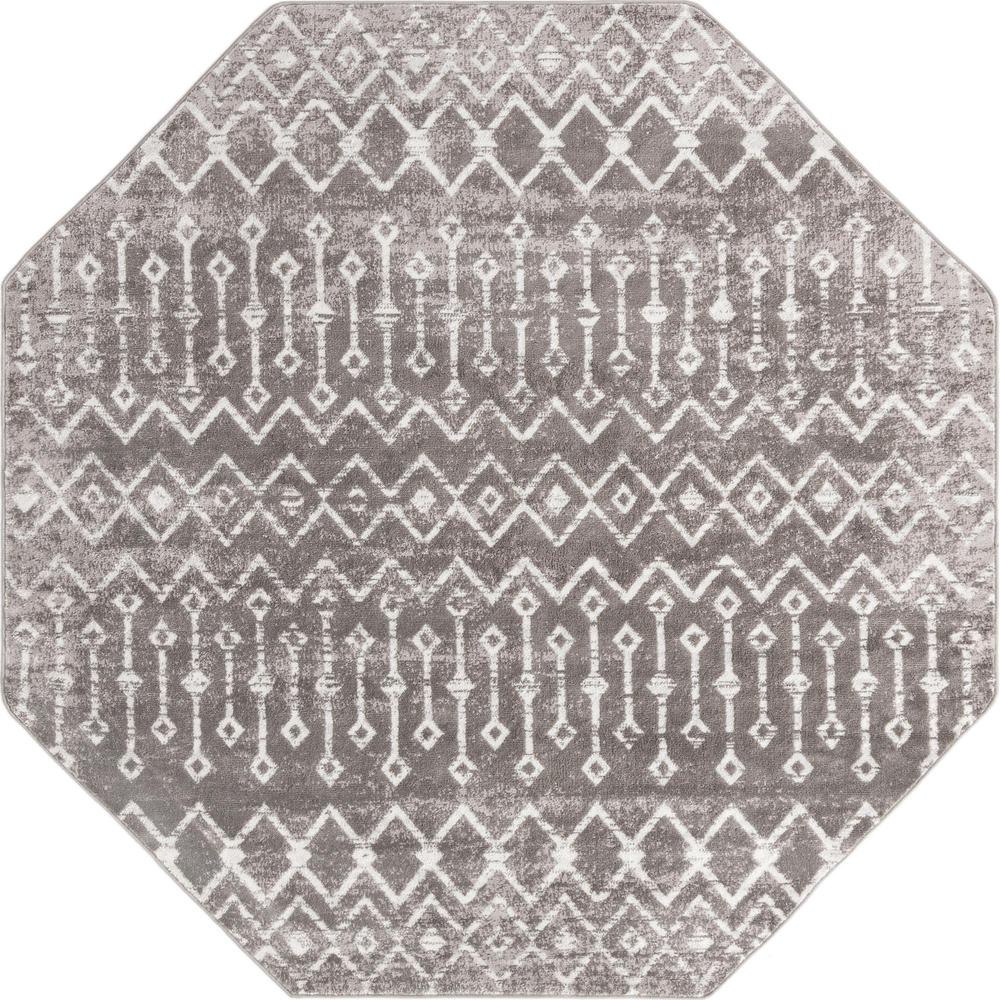 Unique Loom 7 Ft Octagon Rug in Gray (3161049). Picture 1