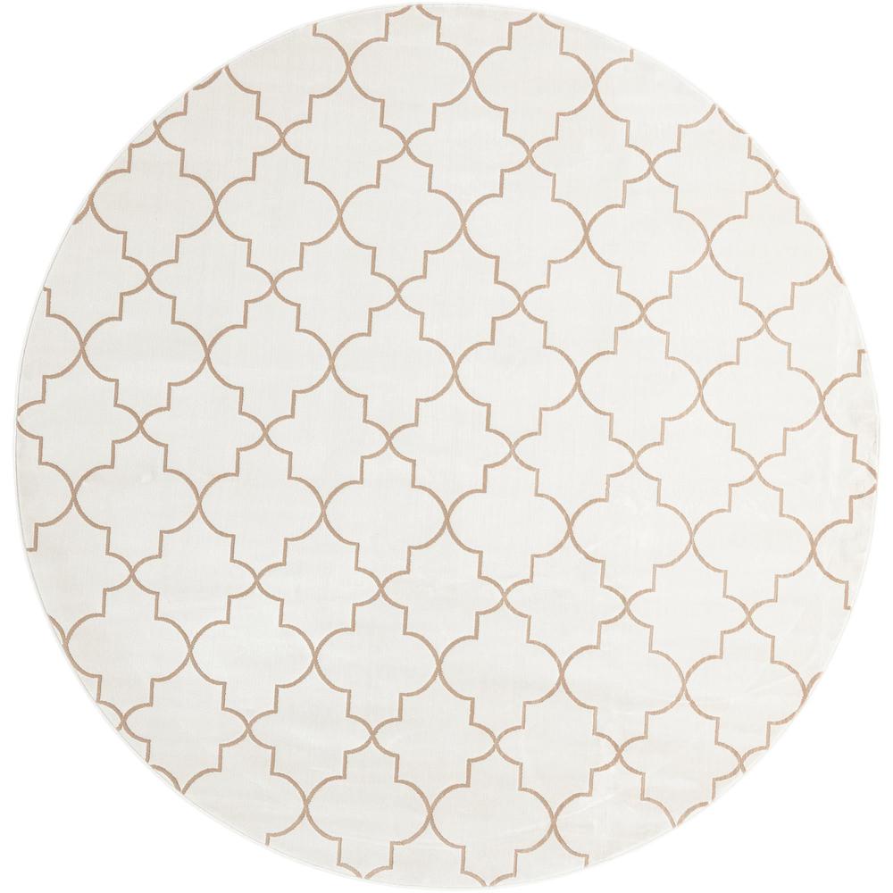 Uptown Area Rug 7' 10" x 7' 10", Round White. Picture 1