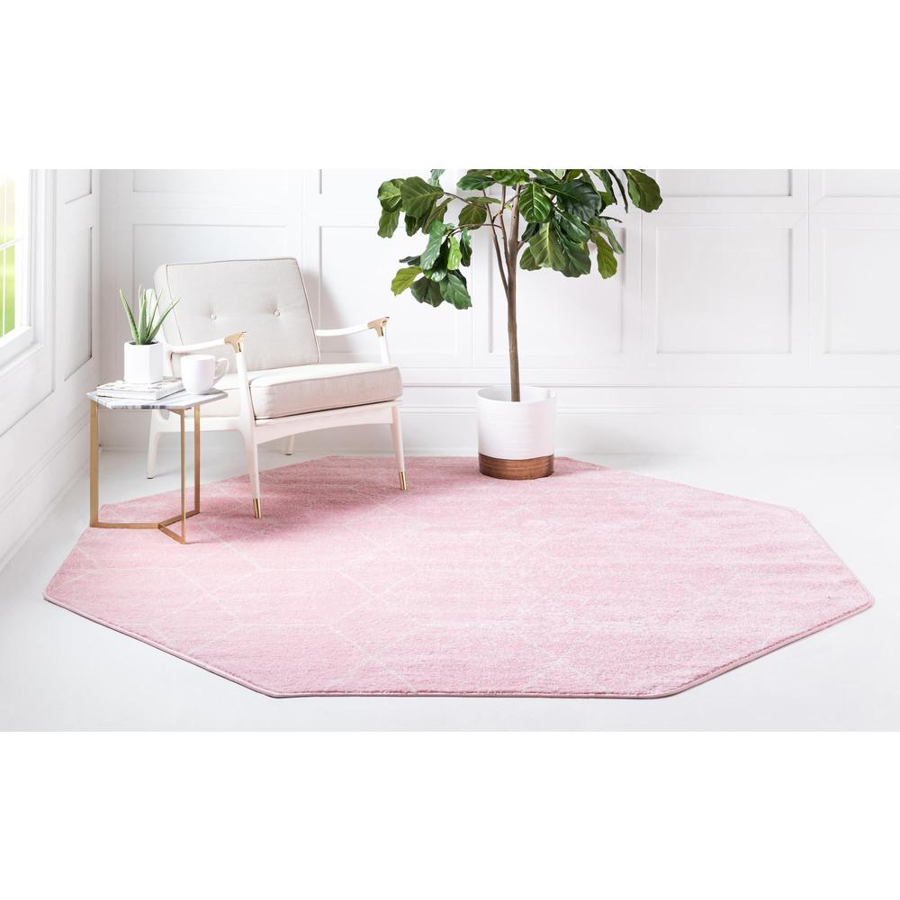 Unique Loom 5 Ft Octagon Rug in Light Pink (3151608). Picture 4