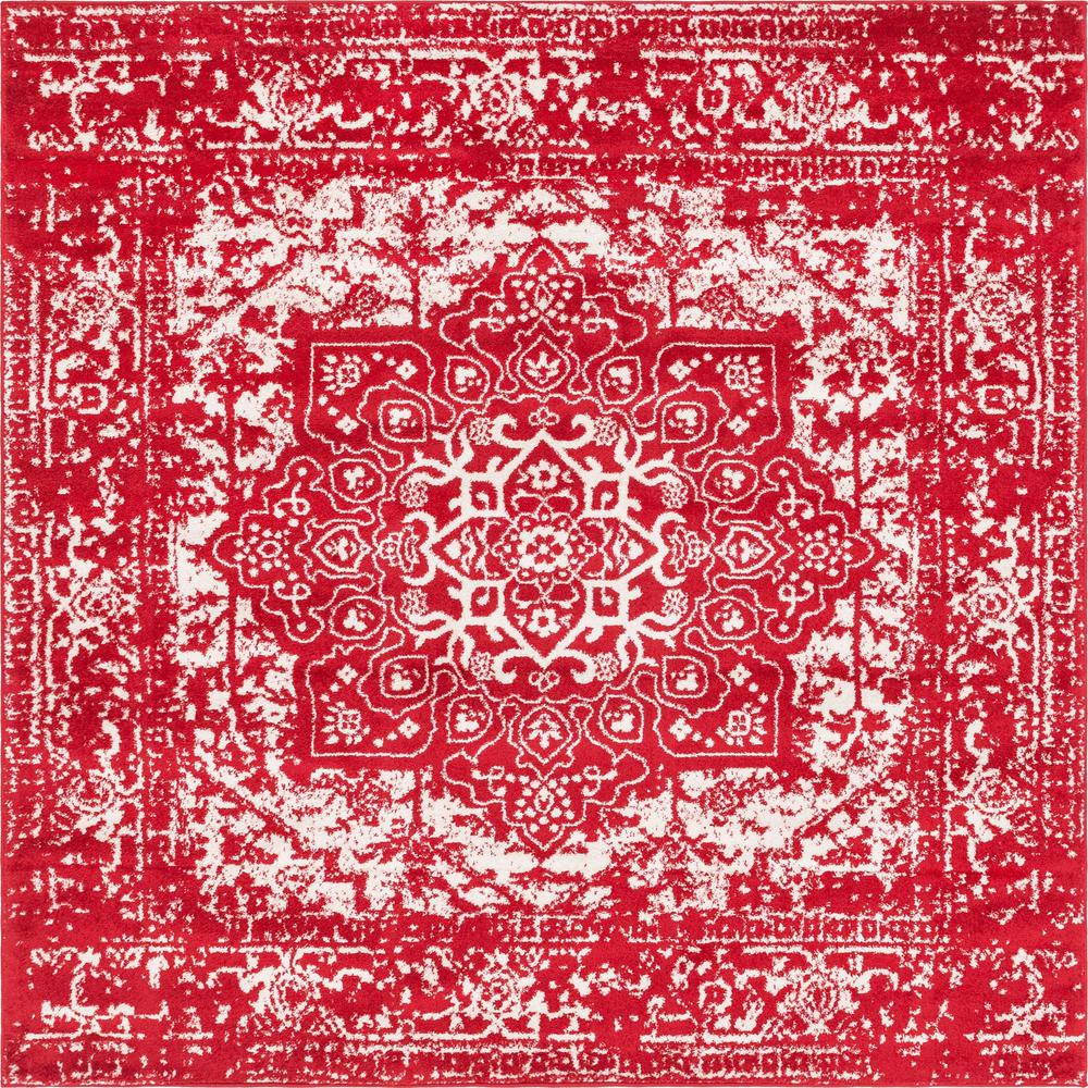 Unique Loom 8 Ft Square Rug in Red (3150433). Picture 1