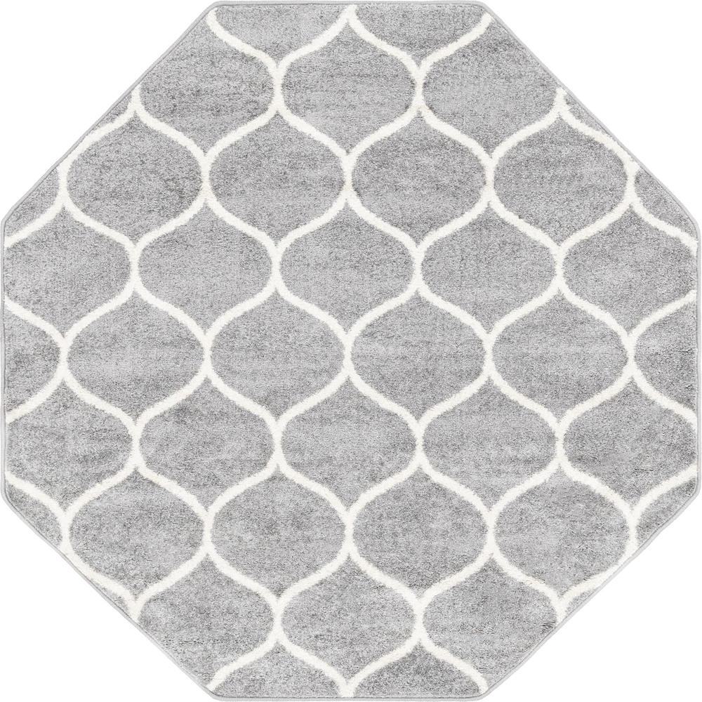 Unique Loom 5 Ft Octagon Rug in Light Gray (3151574). Picture 1