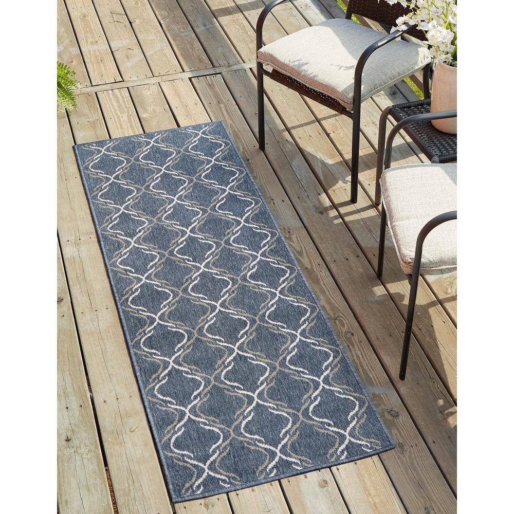 Unique Loom 6 Ft Runner in Navy Blue (3158051). Picture 1