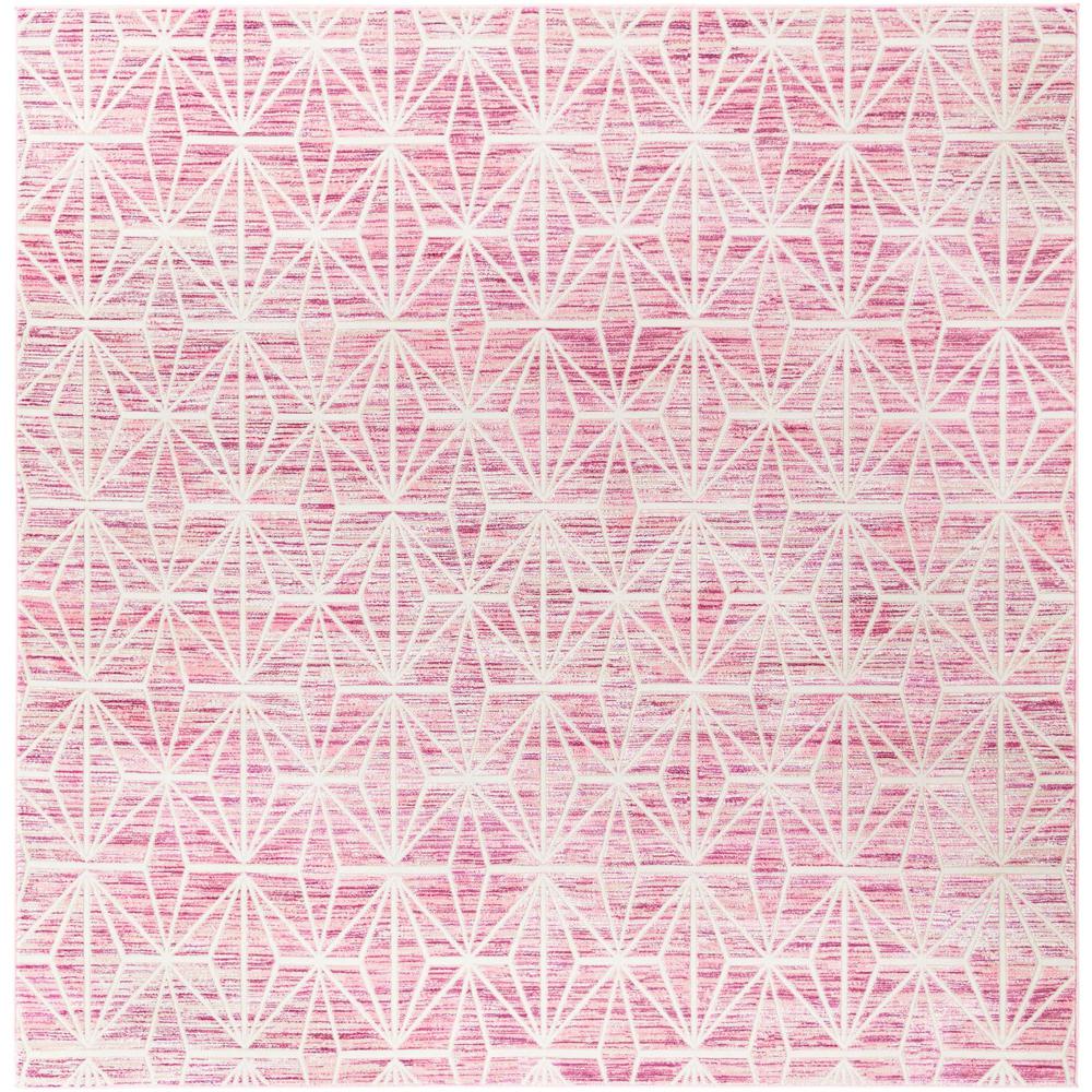 Uptown Fifth Avenue Area Rug 7' 10" x 7' 10", Square Pink. Picture 1