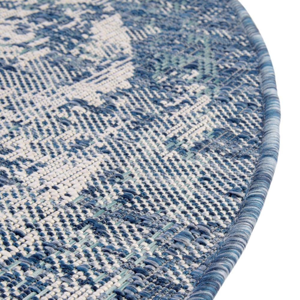 Outdoor Traditional Collection, Area Rug, Blue, 5' 3" x 7' 10", Oval. Picture 10