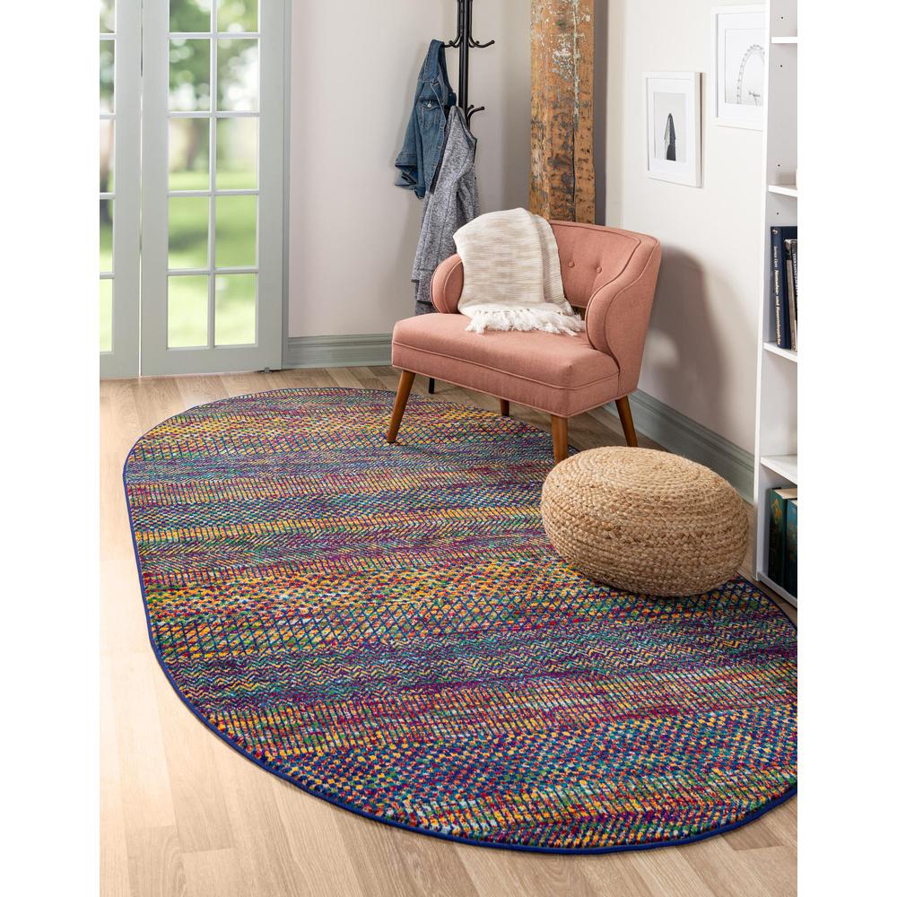 Unique Loom 8x10 Oval Rug in Multi (3160660). Picture 2