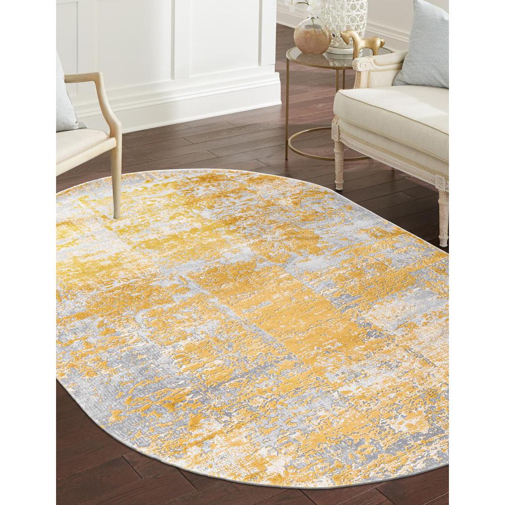Finsbury Elizabeth Area Rug 5' 3" x 8' 0", Oval Yellow. Picture 2