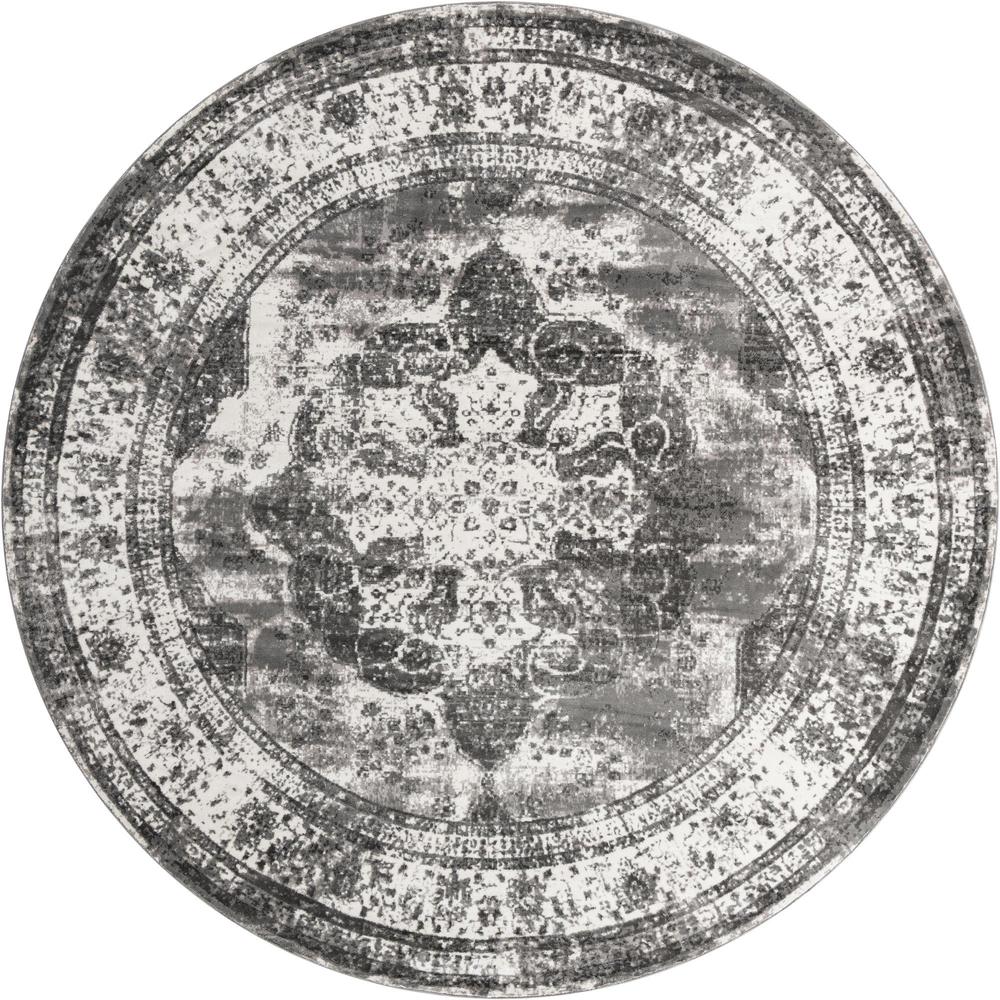 Unique Loom 12 Ft Round Rug in Gray (3151836). Picture 1