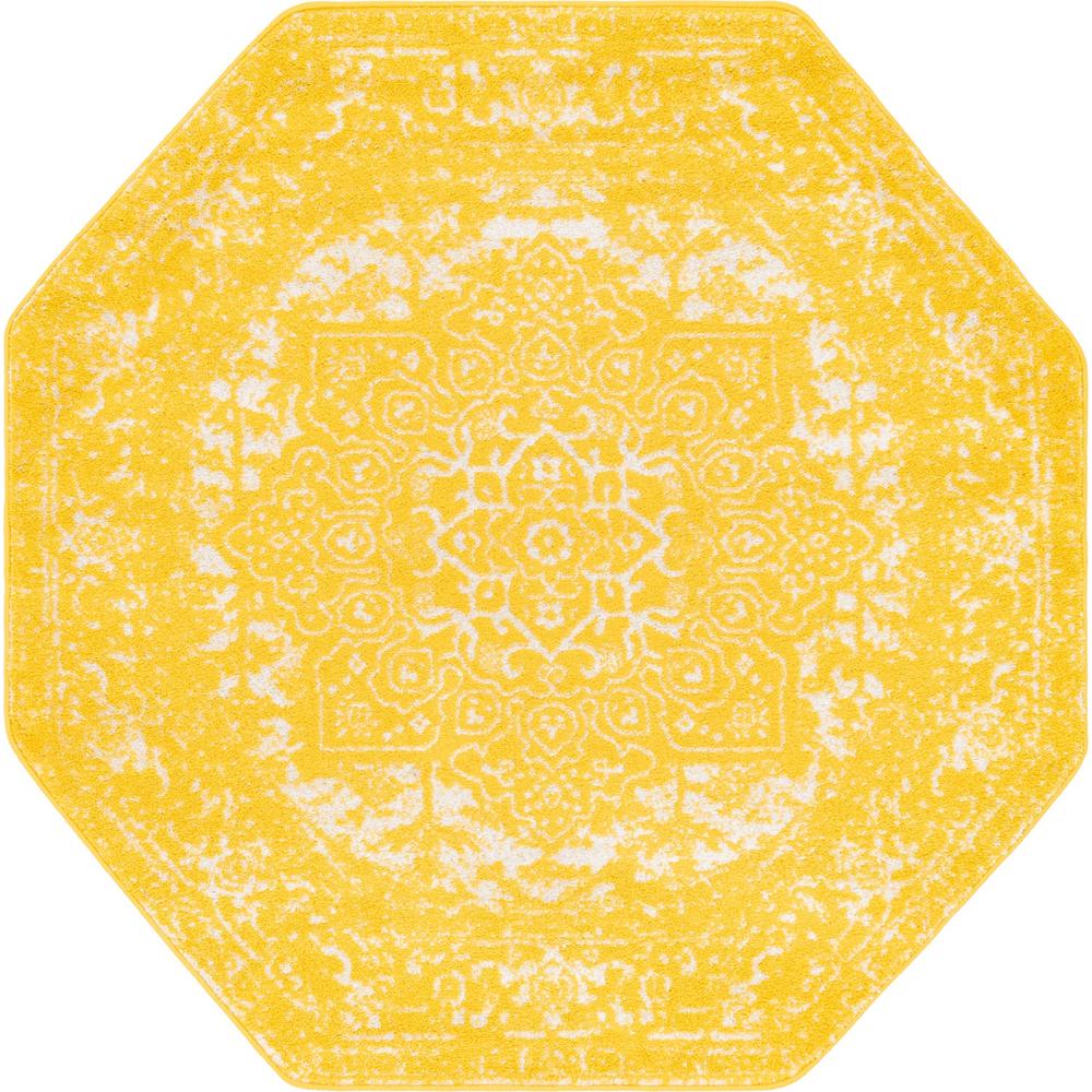 Unique Loom 5 Ft Octagon Rug in Yellow (3150413). Picture 1