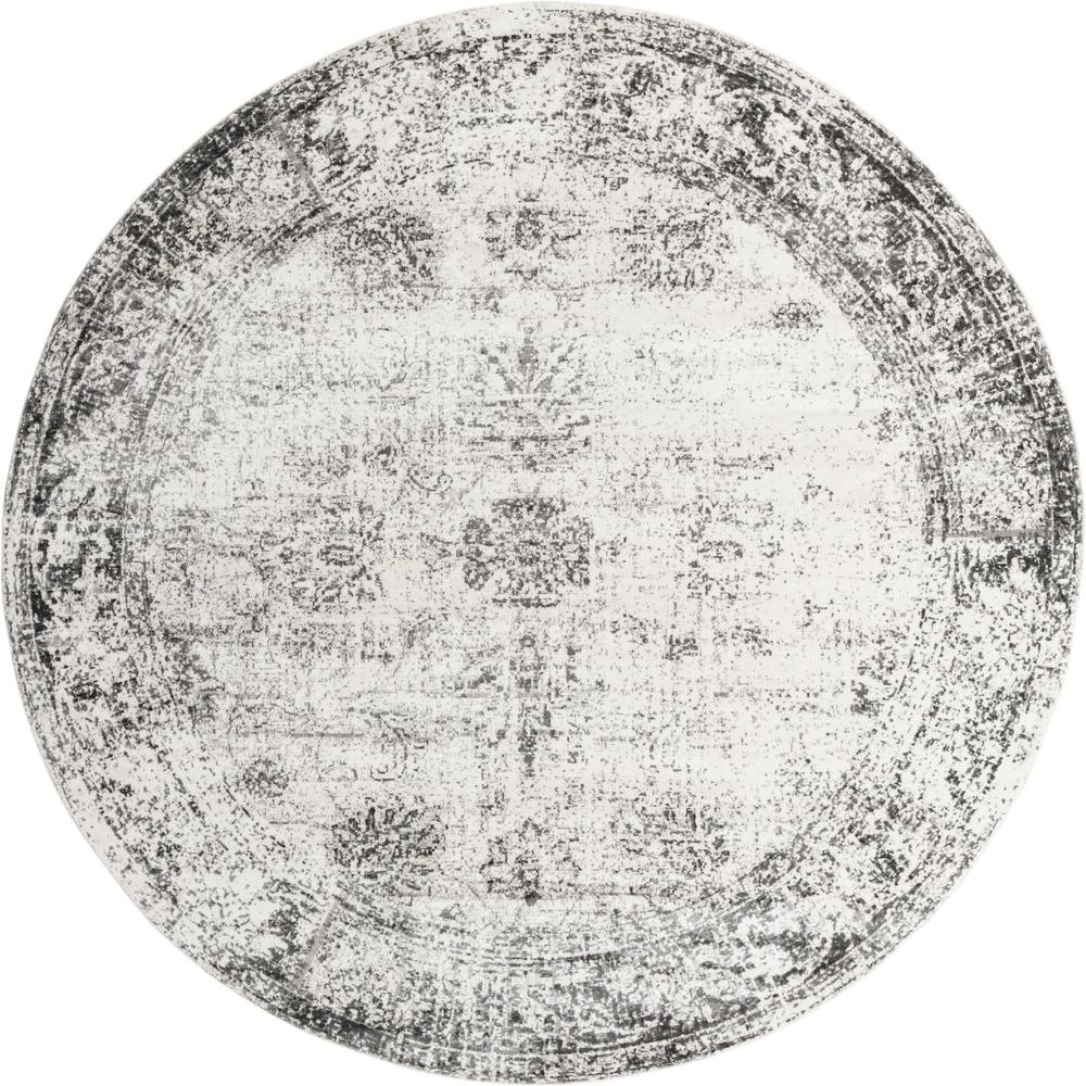 Unique Loom 12 Ft Round Rug in Gray (3151822). Picture 1