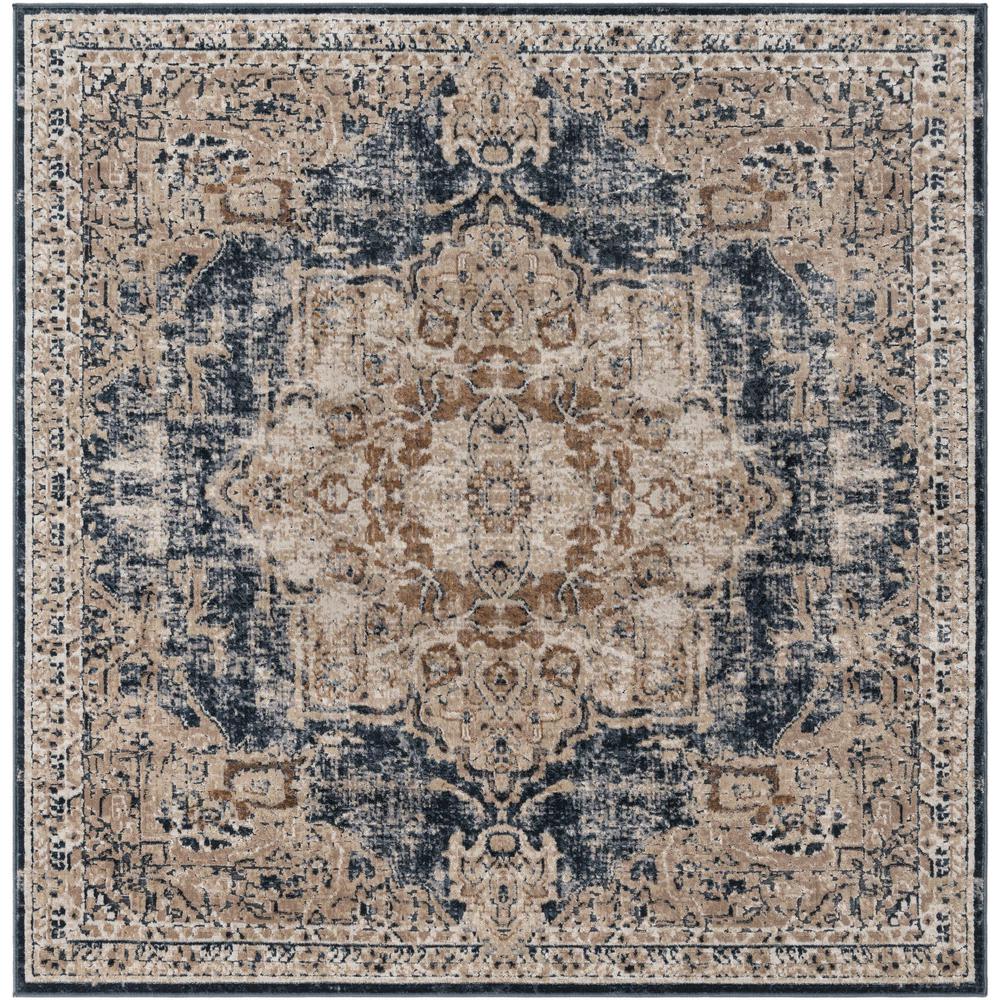 Chateau Roosevelt Area Rug 6' 1" x 6' 1", Square Dark Blue. Picture 1