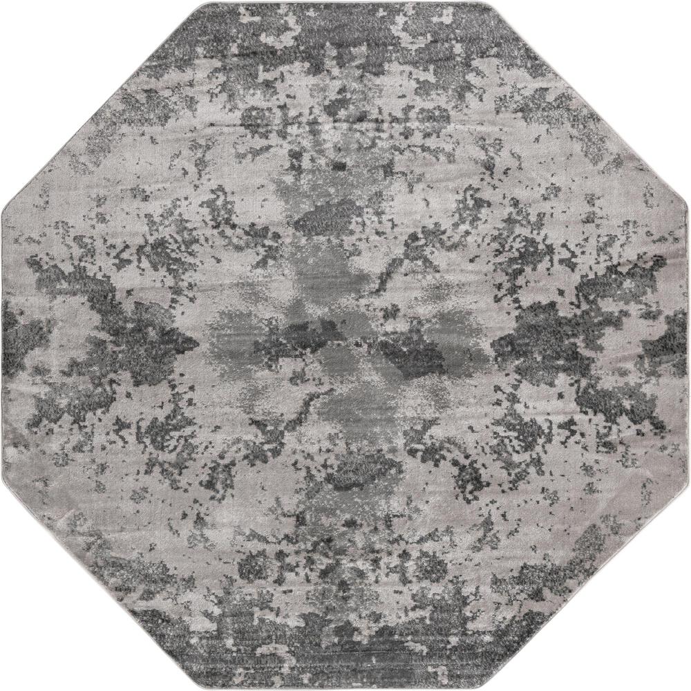 Unique Loom 8 Ft Octagon Rug in Light Gray (3158309). Picture 1