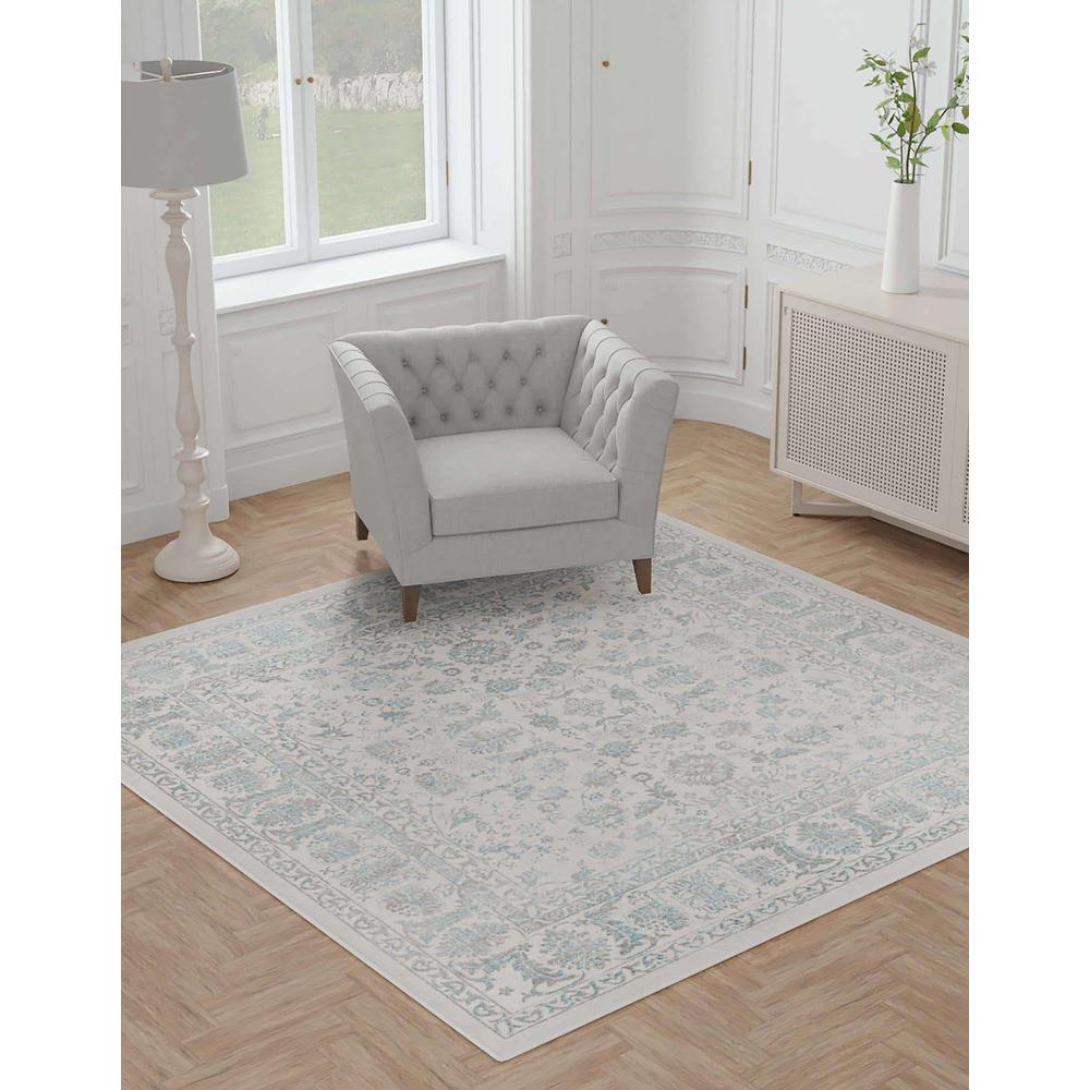 Uptown Area Rug 7' 10" x 7' 10", Square, Teal. Picture 3