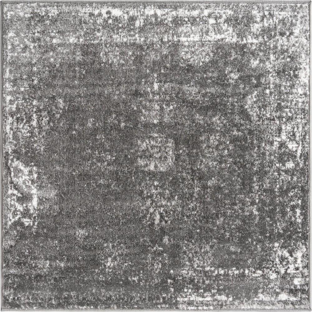 Unique Loom 3 Ft Square Rug in Dark Gray (3151874). Picture 1