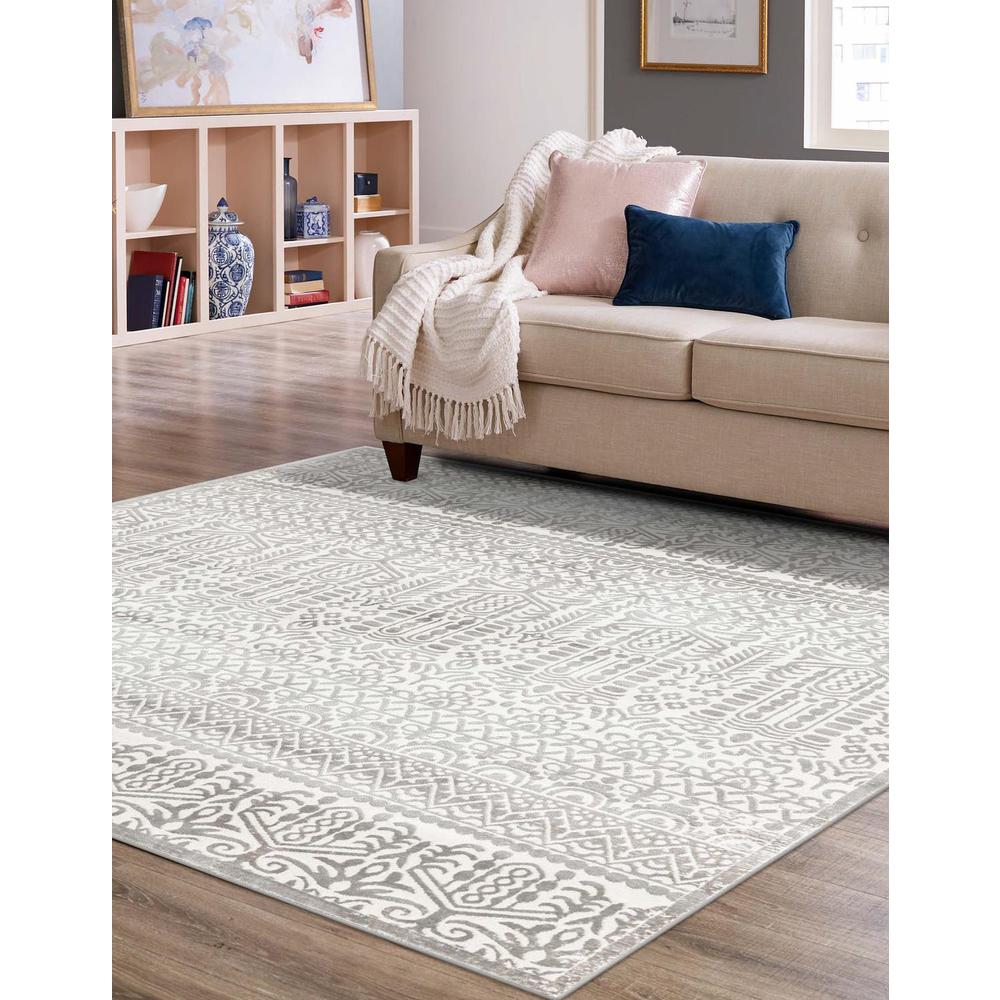 Uptown Area Rug 7' 10" x 7' 10", Square - Gray. Picture 2