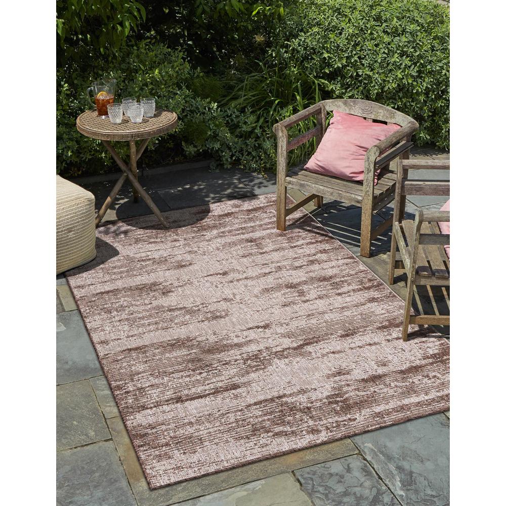 Outdoor Modern Collection, Area Rug, Brown, 5' 3" x 7' 10", Rectangular. Picture 2