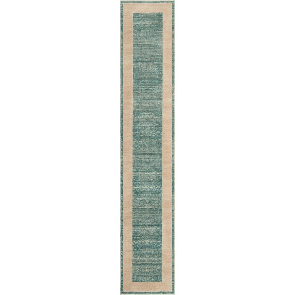 Uptown Yorkville Area Rug 2' 7" x 13' 11", Runner Turquoise. Picture 1