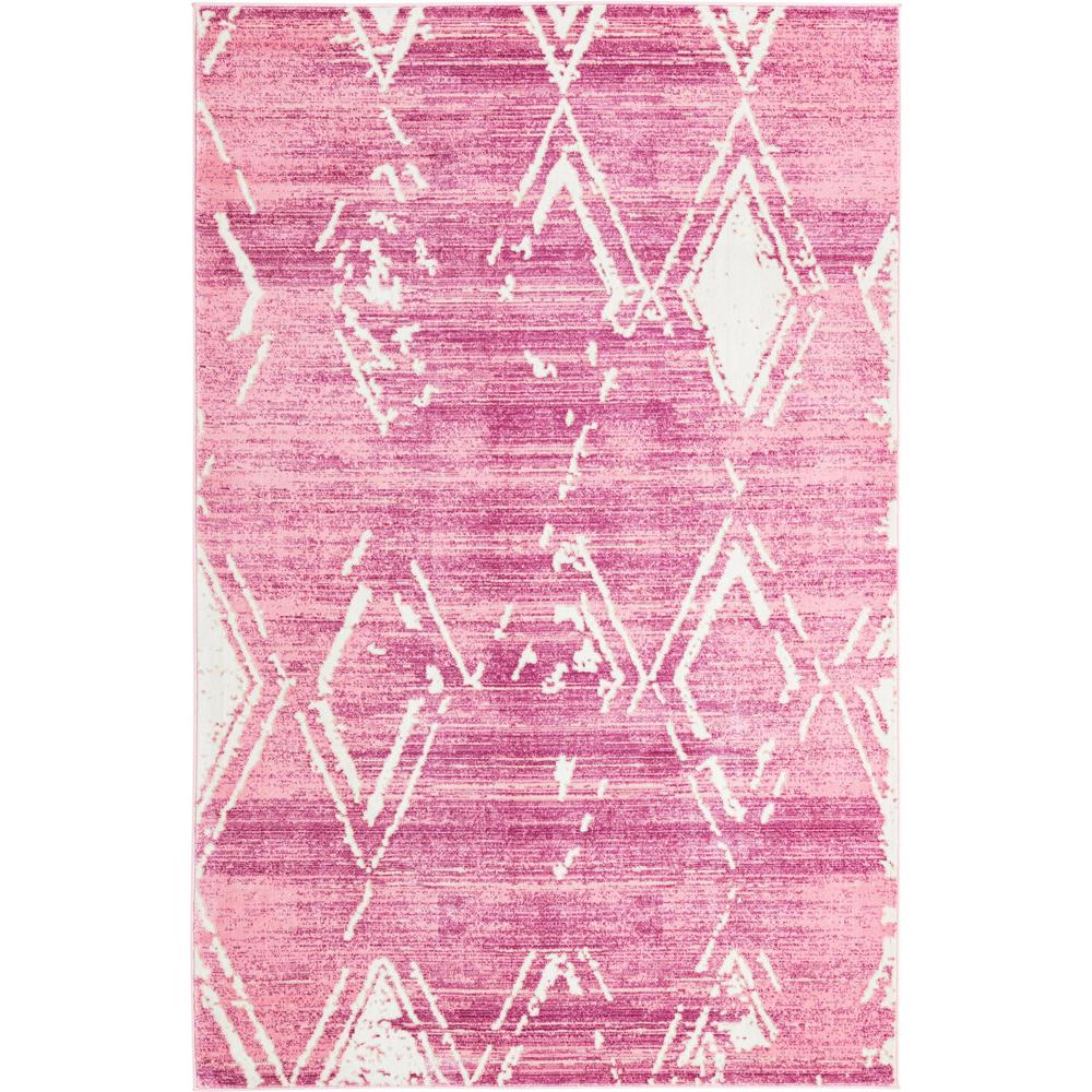 Uptown Carnegie Hill Area Rug 5' 3" x 8' 0", Rectangular Pink. Picture 1