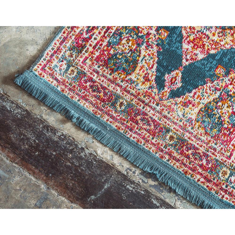Baracoa Collection, Area Rug, Turquoise, 2' 7" x 12' 0", Runner. Picture 3