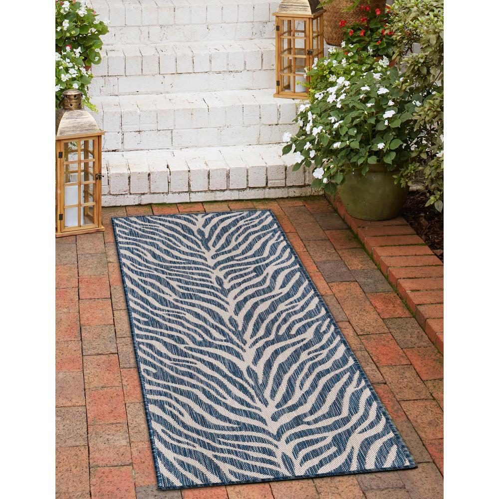 Outdoor Safari Collection, Area Rug, Blue, 2' 11" x 10' 0", Runner. Picture 3