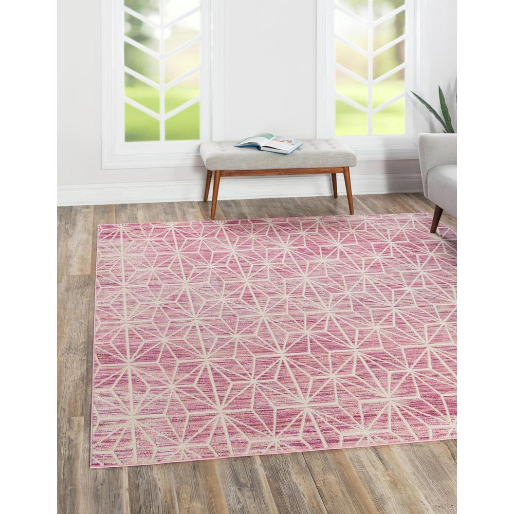Uptown Fifth Avenue Area Rug 7' 10" x 7' 10", Square Pink. Picture 2