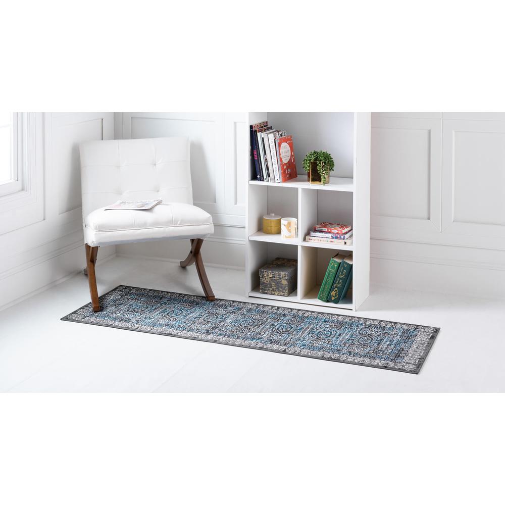 Unique Loom 6 Ft Runner in Gray (3149362). Picture 3