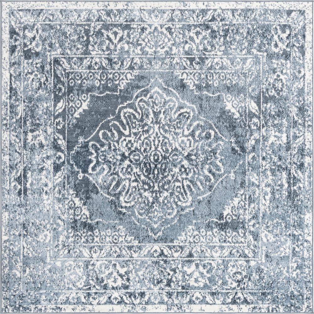 Unique Loom 6 Ft Square Rug in Blue (3155612). Picture 1
