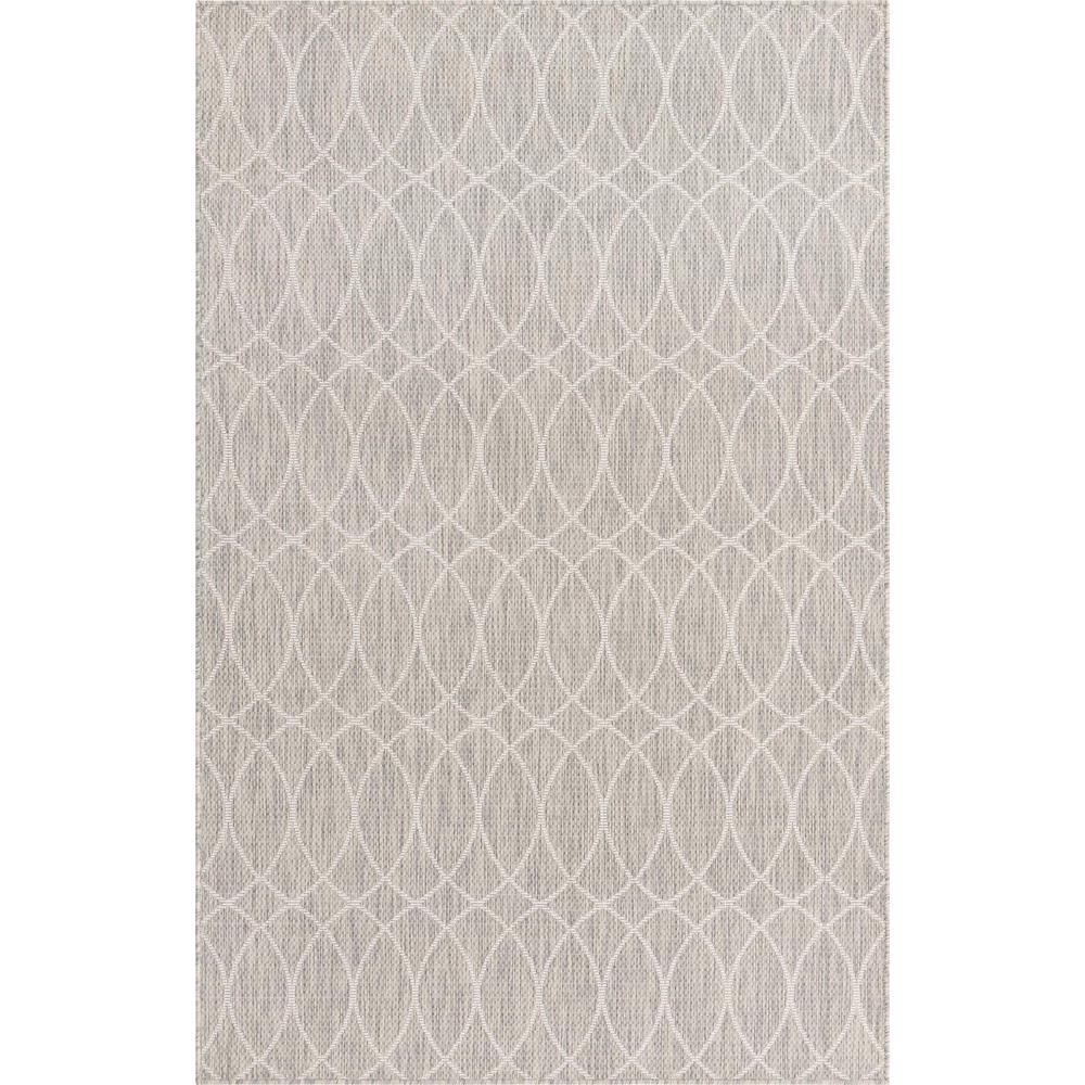 Outdoor Trellis Collection, Area Rug, Light Gray, 5' 3" x 7' 10", Rectangular. Picture 1
