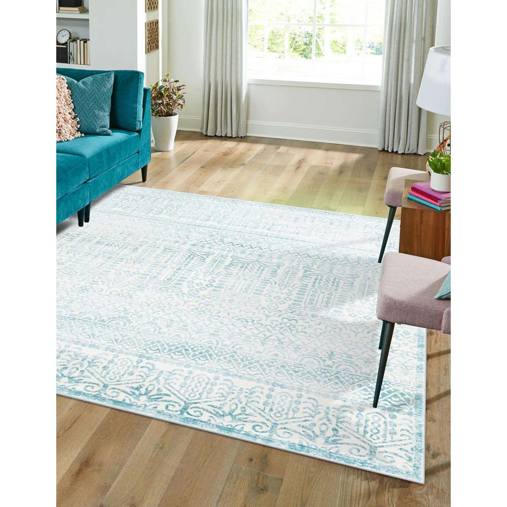 Uptown Area Rug 7' 10" x 7' 10", Square Teal. Picture 3