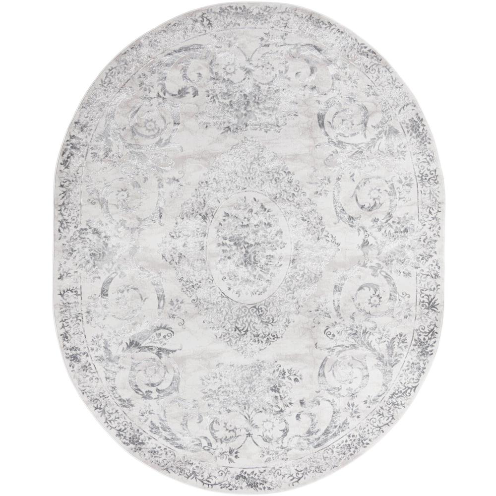 Finsbury Diana Area Rug 7' 10" x 10' 0", Oval Gray. Picture 1