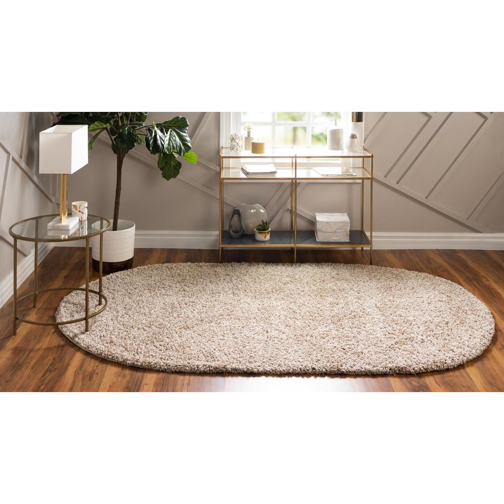 Unique Loom 5x8 Oval Rug in Taupe (3151360). Picture 4
