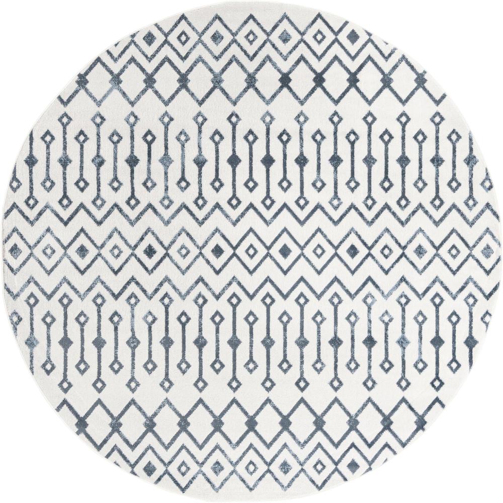 Unique Loom 7 Ft Round Rug in Ivory (3161026). Picture 1