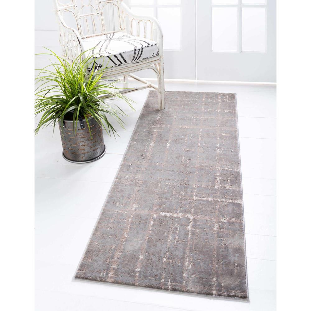 Uptown Lexington Avenue Area Rug 2' 7" x 13' 11", Runner Gray. Picture 2