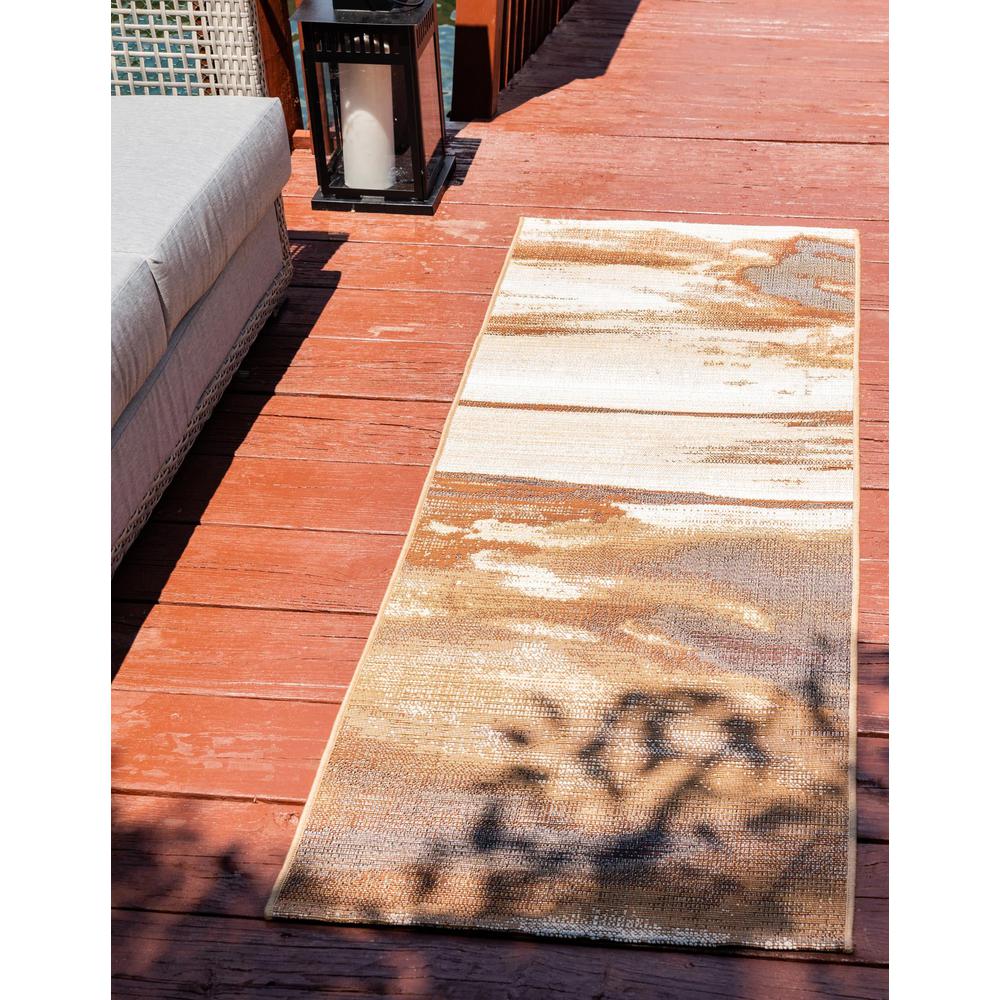 Outdoor Modern Collection, Area Rug, Brown, 2' 7" x 5' 3", Runner. Picture 2